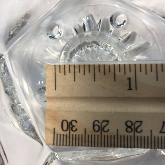 Hazel-Atlas Crystal Glass Star Line Set 2 Candle Holder Vtg Christmas Holiday - Picture 5 of 5